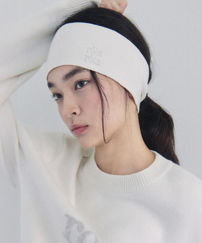 Rolarola Nubasic Logo Knit Hair Band Ivory