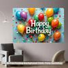 Toile de fond colorée 2D pour fête, Ballons arc-en-ciel et Confettis pour séance photo d'anniversaire