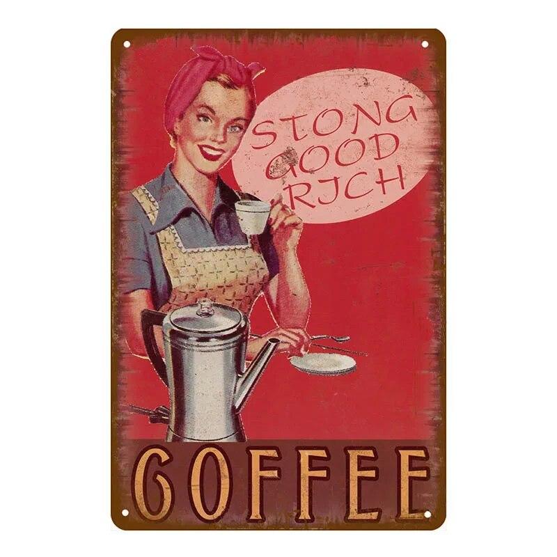 Mfoever Paris Cafe Coffee Shop Tin Sign Italiano Caffeine Vintage Metal Plaque Kitchen Bar Wall Decor Retro Posters Iron Painting