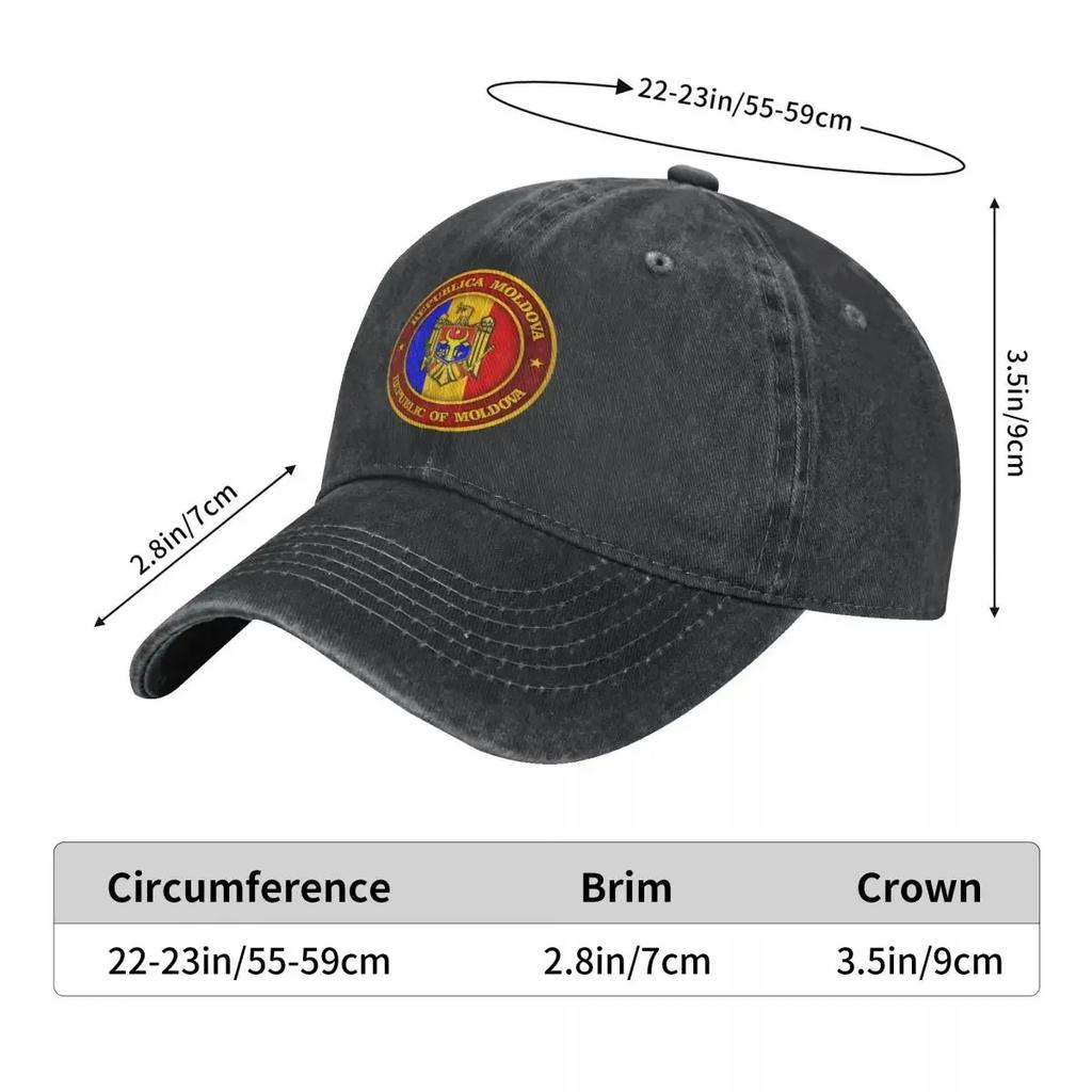 Pure Color Cowboy Hats Moldova Women's Hat Sun Visor Baseball Caps National Flag Peaked Trucker Dad Hat