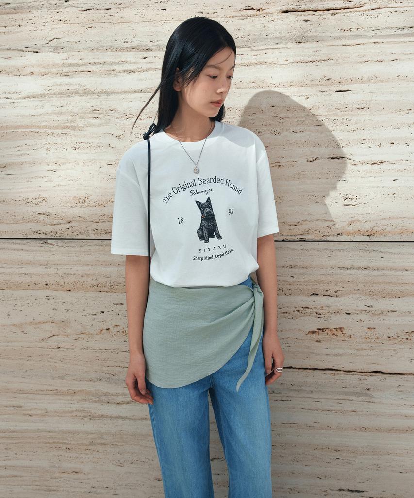 Siyajyu Sitp5297 Schnauzer Short Sleeve T-Shirt_White