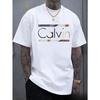 European Sizes Men's Casual T-Shirt, Creative Style Letter Pattern, Short-Sleeved, Stylish and Versatile, In Spring and Summer