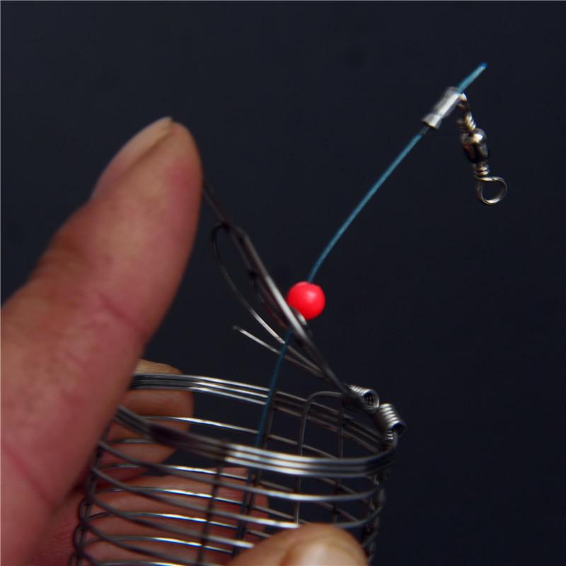 Feeder Holder Fishing Bait Cage Basket Feeder Fishing Accessories Feeder Cage Stainless Steel Bait Cage Basket Fishing Trap