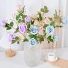 Yousheng Artificial Rose Flowers for Flower Arrangement Faux Silk Rose Bouquet with 5 Heads Blooms for Parties Wedding Home Table