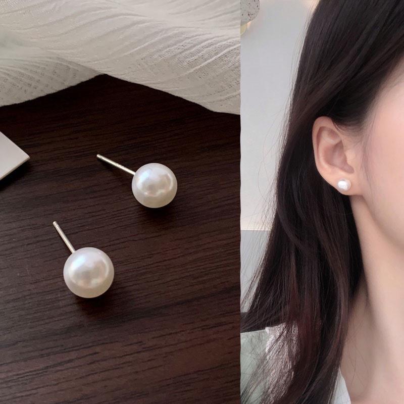 Oorbellen met Parel Studs voor het Slapen Zonder de Parel Oorbellen te Verwijderen. Stijlvolle, Hypoallergene Kleding. Oorbeen Stud voor Dames.
