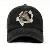 Unisex Vintage Washed Baseball Cap Adjustable Dad Hat Featuring a Cute And Fun Cat Design Perfect for Casual And Sports