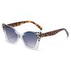 Retro Luxury Gradient Leopard Cat Eye Sunglasses UV400 Color Blocking Frames for Women Men Fashion Sun Glasses