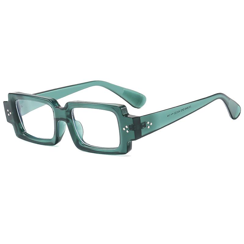 Timeless High End Designer Style Retro Trendy Edgy Punk Riveted Square Shaped Female For Both Male Sun Glasses