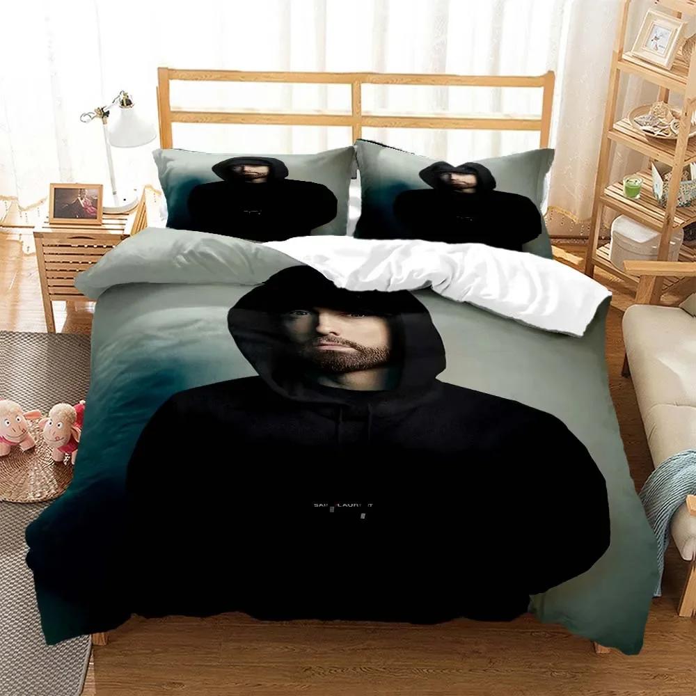Hip -hop Sänger Eminem Comfortable Duvet Quilt Cover Pillowcase Bedding Set Children Bedroom Decoration Home Textile