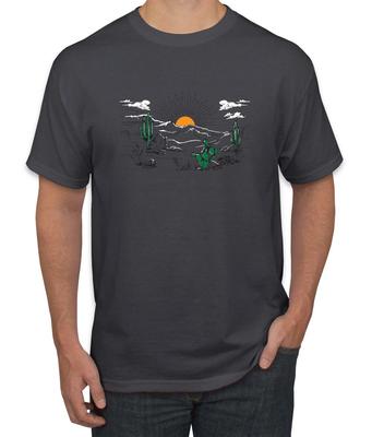 Cactus Desert Sunset Nature Men T- Shirt