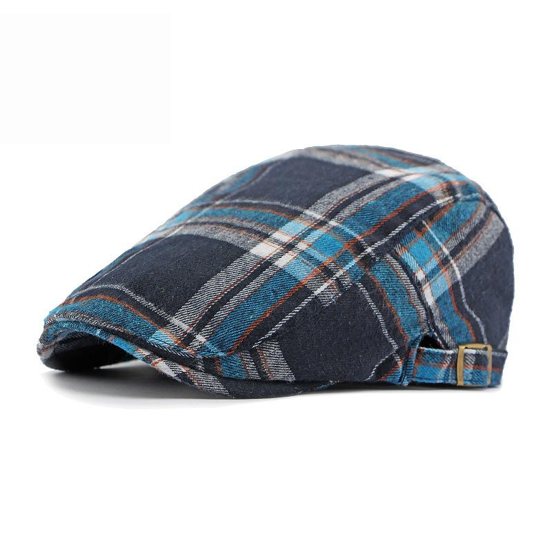 Plaid Beret Men Retro Women
