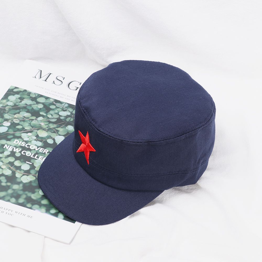 Cappellino da Sole Unisex in Cotone Regolabile Liscio Cappello Stella Rossa