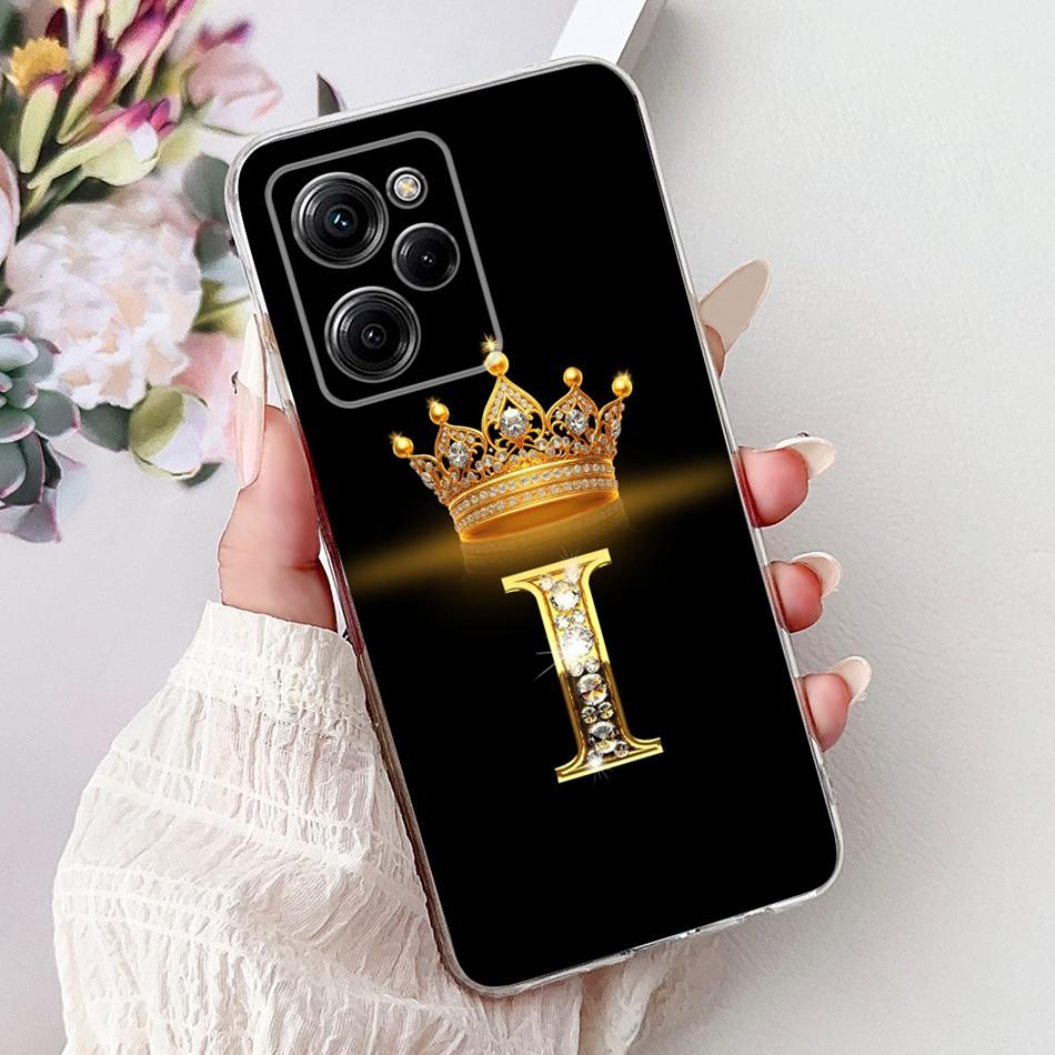For Xiaomi Poco X5 Pro PocoX5 Fashion Crown Letter Phone Case For Poco X 5 X5Pro 5G Soft Silicone TPU Cases