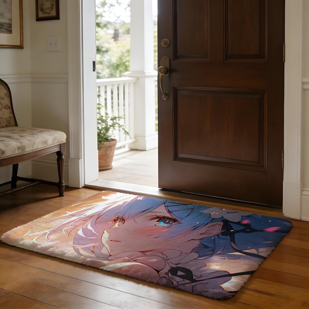 Floor Mat Soft Flannel Rug Non Slip Absorbent Mat for Bathroom Bedroom Home Decor Anime RE ZERO Hanging Bohemian