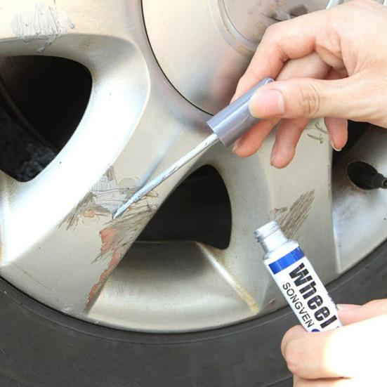 Gloss Black Rim Touch-Up Paint Pen Quick Drying Easy-to-Use Compact Size Portable Reusable Car Wheel