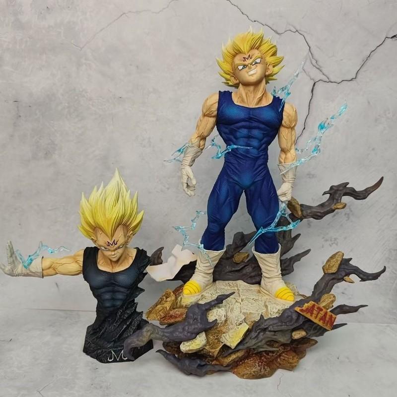Dragon Ball Majin Vegeta Action Figure Super Saiyan Half Body Statue Collectible Anime Model Decor Ornament