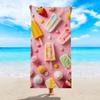 1pc Ice Cream Printed Beach Towel, Summer Element Quick Drying Absorbent Beach Towel, Travel Swimming Yoga Gym Sports Towel
