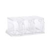 Set Cutii Condimente Plastic Transparent 3 Compartimente Capacitate Mare Cutie Condimente cu Lingurițe pentru Bucătărie