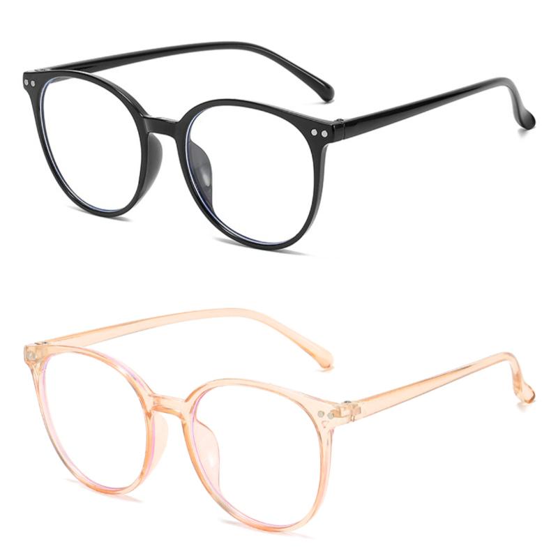 2PCS Anti Blue Light Glasses Simple Round Eyewear Women Men At Home Travel Eyeglas Blue Light Blocking Man Lady Computer Eyeglas