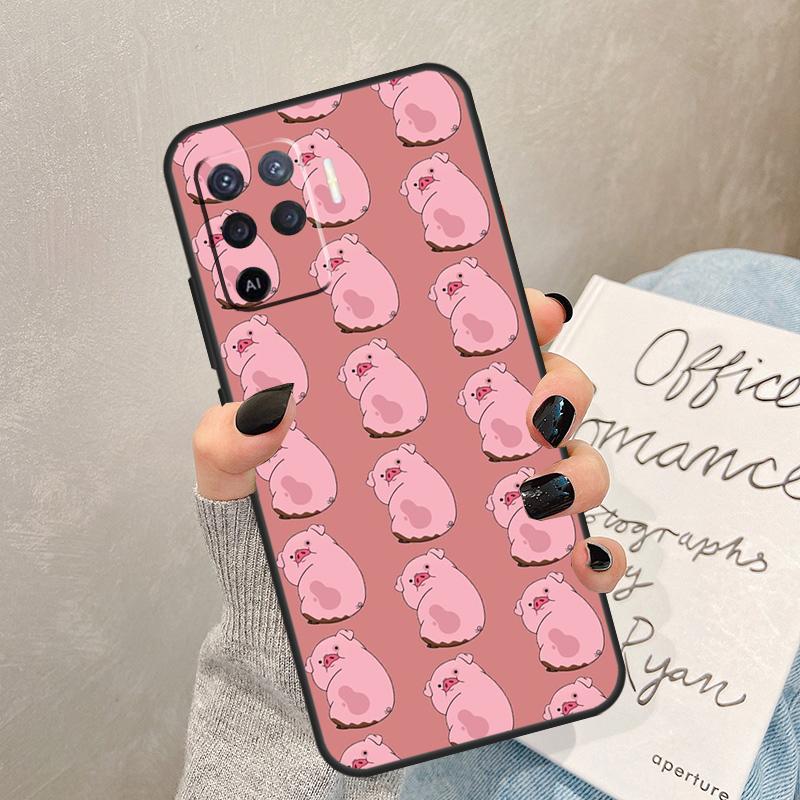 Cute PINK Kawai Pig Case For Oppo A40 A60 A80 A78 A38 A18 A98 A58 A96 A76 A16 A94 A74 A54 A15 A17 A57 A77 A5 Pro