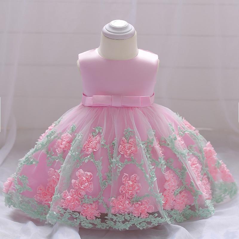 Ny Baby Blomsterflickklänning Sommar Tutu Födelsedagskalas Klänningar Vestido Infantil Kostym för Barn Klänningar för Flickor Kläder