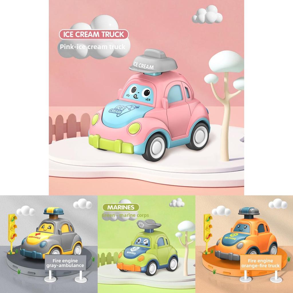 Macchinina per Bambini a Pressione e Rilascio in Materiale Plastico per Gioco Educativo e Regalo per Bambini Piccoli
