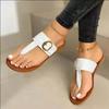 Summer New Women's Sandals Clip Toe Flat Women's Flip Flops Beach PU Leather Casual Ladies Flats Slippers Zapatos Mujer