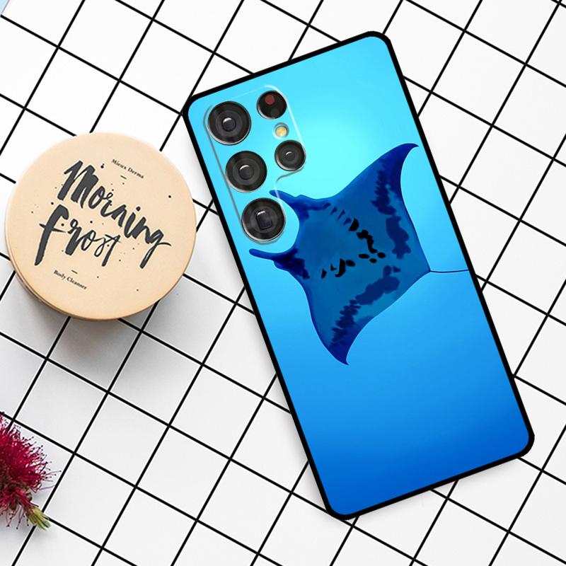Capa Animal Raia Manta Para Samsung Galaxy S21 S22 S23 S24 S25 Ultra S9 S10 S25 Plus S25 FE S20 FE Capa de Telefone