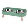 Elevated Cat Bowl Stainless Steel Integrated Double Bowls Raised Cat Food and Water Dish for Home
