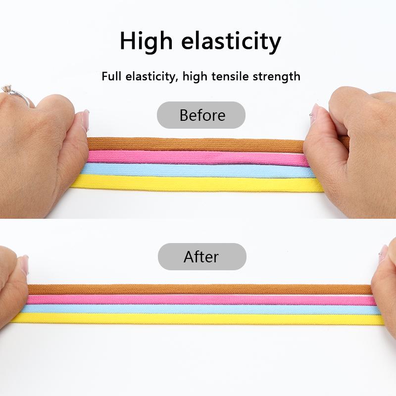 Colorful Lock Elastic Laces Sneakers Kids Adult Flats No Tie Shoe Laces for Shoes Accessories Press Lock Shoelaces Without Ties