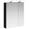 Bathroom Mirror Cabinet Black Oak Effect 60 X 14.5 X 70 Cm