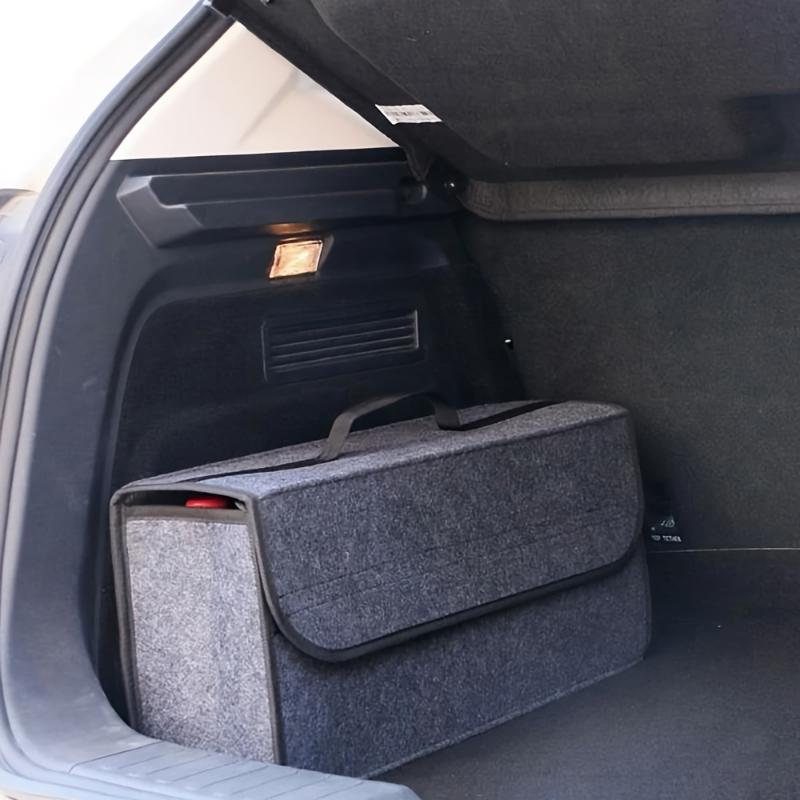 Organiseur de coffre de voiture gris antidérapant, boîte de rangement en feutre souple pour accessoires de voiture