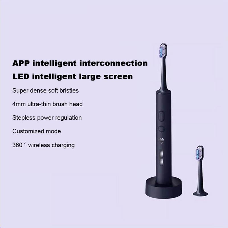 Brosse à Dents Électrique Sonique T700 IPX7 Affichage LED Blanchiment des Dents Vibration Ultrasonique Intelligente Nettoyeur Oral Brosse