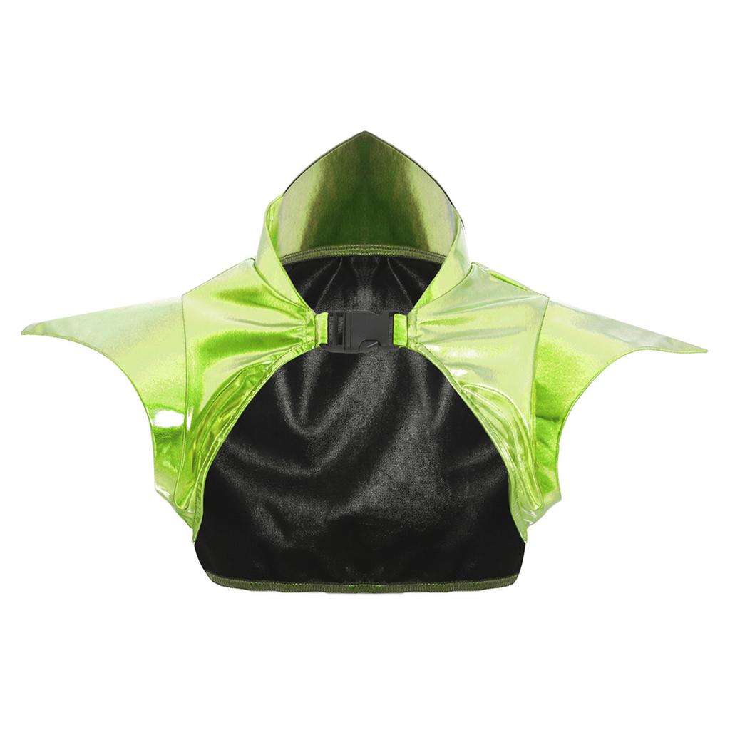Women Shiny Metallic Gothic Armor Shrug Steampunk Shoulder Pauldron Collared Design Party Costume