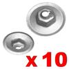 10 stuks 1382642 Moeren voor achterste wielkastbekleding en spatbord voor Ford