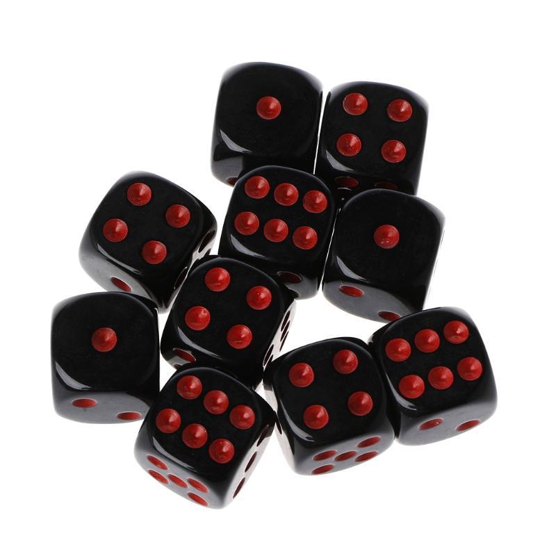 10 stuks/set 15 mm Meerkleurige Acryl Kubus Dobbelsteen Kralen Zes Zijden Draagbaar Tafelspellen Speelgoed
