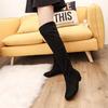 Women's Long Elastic Suede Boots - Round Toe, High Tube, Two-Wear Style, Large Size, European and American Design