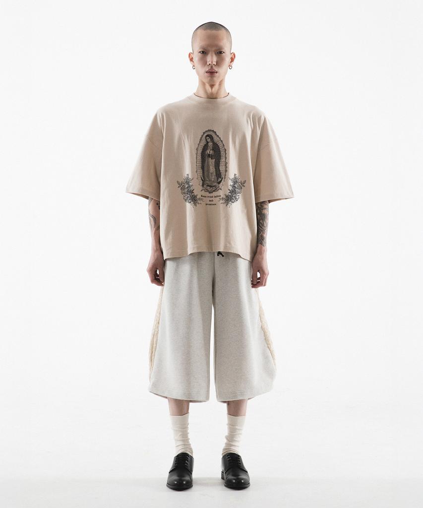Paensyo Guadalupe Back Slit Short Sleeve - Sand