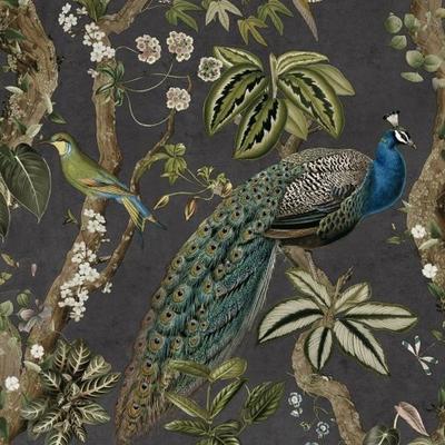 Holden DÃ©cor Woods Peacock Wallpaper