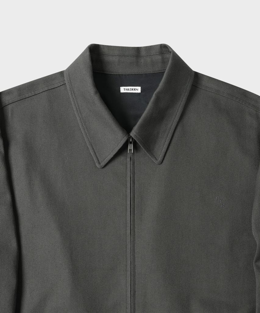 TAILDERN Pedro Cotton Linen Drizzler Jacket Dark Gray
