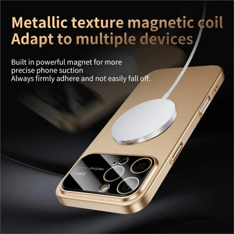 Luxury Camera Protection For Magsafe Phone Case for iPhone 16 15 14 13 12 11 Pro Max Magnetic Wireless Charging Shockproof Hard PC Cover