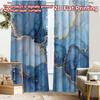 2pcs 2D FLAT PRINTING Curtains (Without Rod) Blue Marble Veins Halloween Festival Popular Curtains&Drapes Polyester Easy