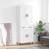 Exclusive House - White High Buffet 69.5x34x180 Cm Engineered Wood