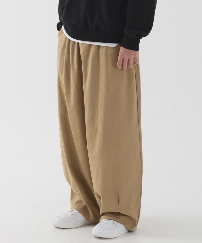 PIANER Washed Cotton Balloon Pants (Dark Beige)