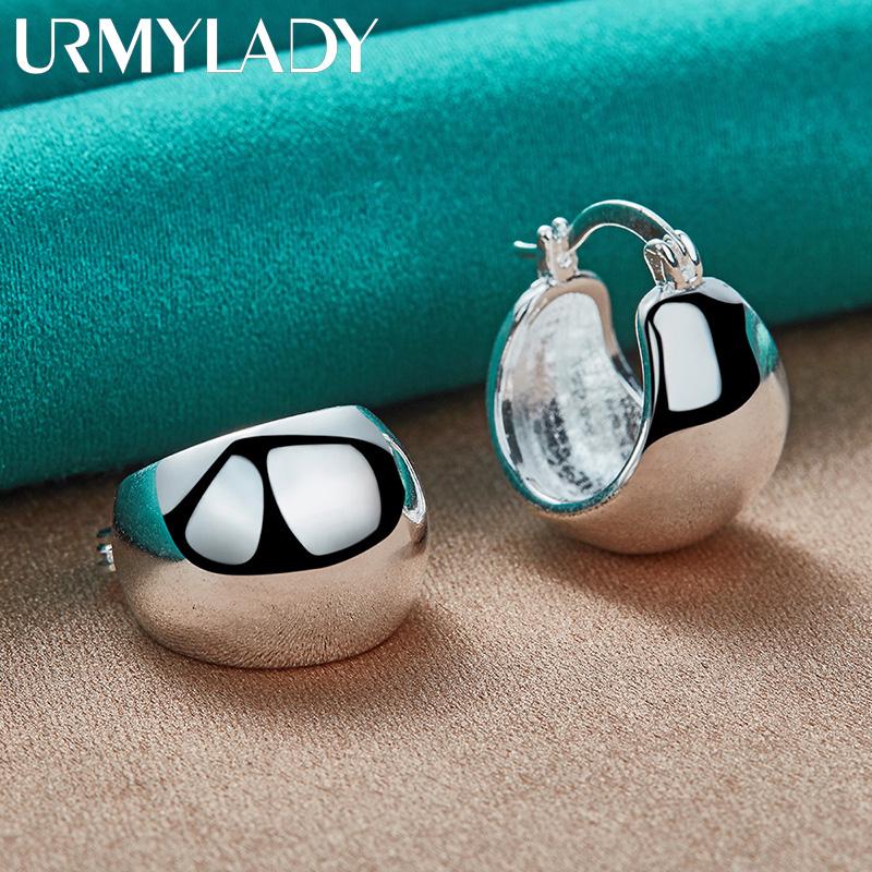 925 Sterling Silver Smooth Round Earrings Fashion Jewelry