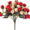 1 Pz Rosa di seta Fiori artificiali Matrimonio Casa Decorazione Natale Bouquet sposa Artigianato Scrapbooking Corone di fiori Oggetti di scena per la fotografia