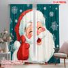 2pcs,2D Plane Printing Curtain Popular Cute Santa Claus Versatile 100% Polyester (without Rod) Decorations Inside Perfect for