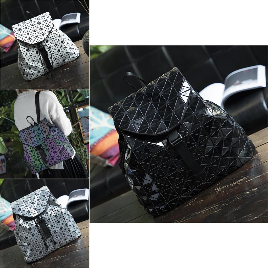 Premium Quality Geometric Lattice Sequins Backpack Large Fashionable Schoolbag