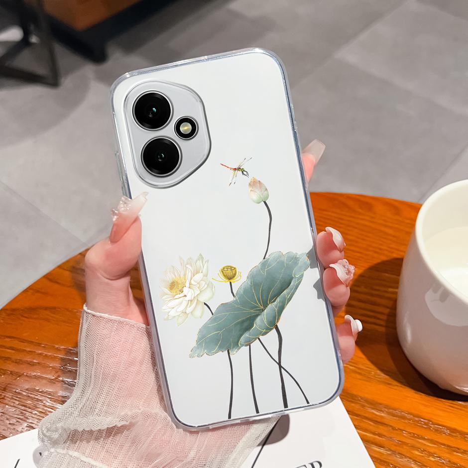 For Honor 400 Pro Lite 5G Case Pretty Flowers Transparent TPU Bumper Protective Cover For Honor400Pro Fundas Honor400Lite Coque