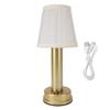 Mini Cordless Table Lamp Dimmable Battery Operated LED Touch Table Lamp with Fabric Shade for Bedroom Living Room